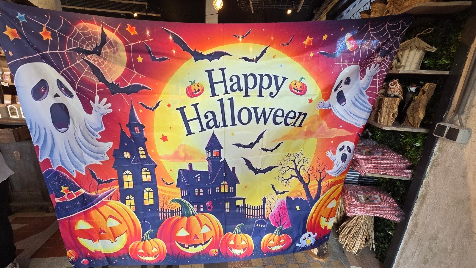 Halloween achtergrond banner 240x180 cm, Ophalen of Verzenden, Nieuw, Versiering, Halloween of Griezel