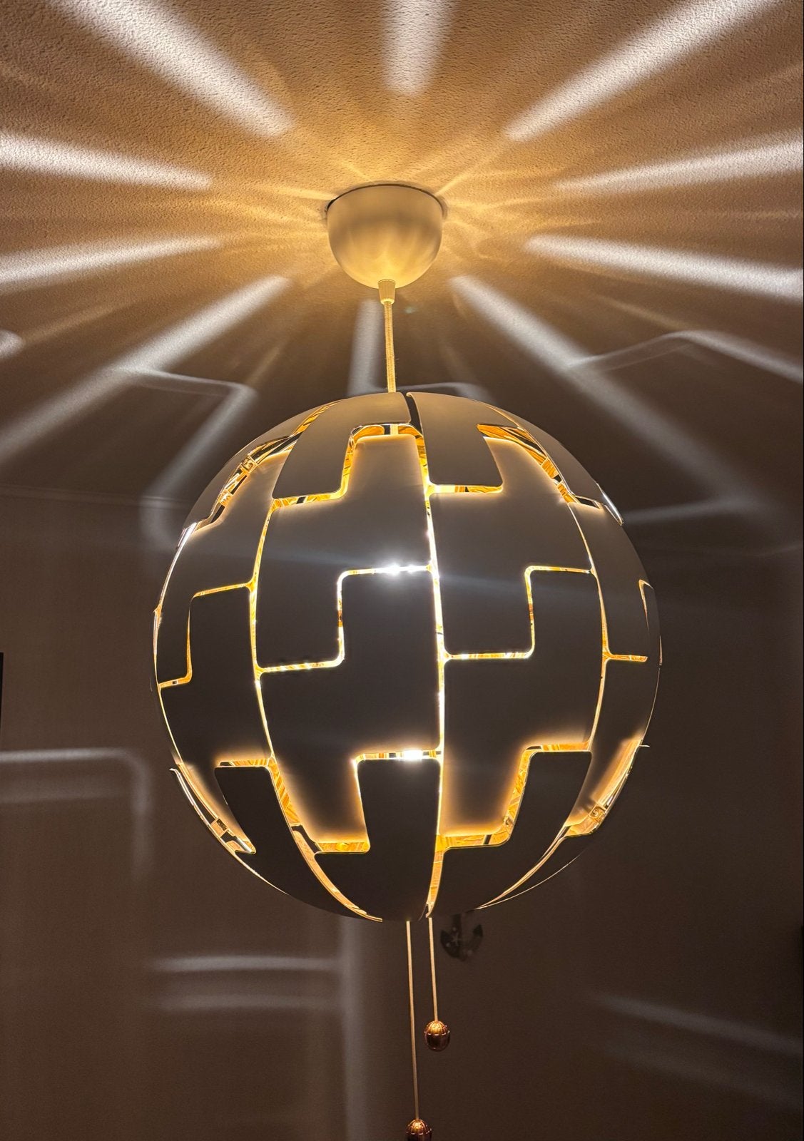 IKEA PS 2014 Hanglamp - Wit/Koper, Verstelbaar, Ophalen, Zo goed als nieuw, Metaal, E27 (groot)