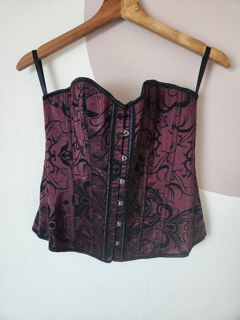 Corset paars/zwart - XL, Onbekend, Ophalen of Verzenden, Paars, Body of Korset