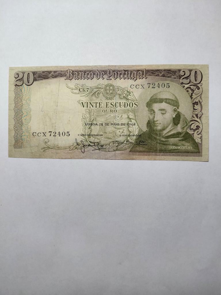 Portugal 20 escudos 1964, Postzegels en Munten, Bankbiljetten | Europa | Niet-Eurobiljetten, Ophalen of Verzenden, Overige landen