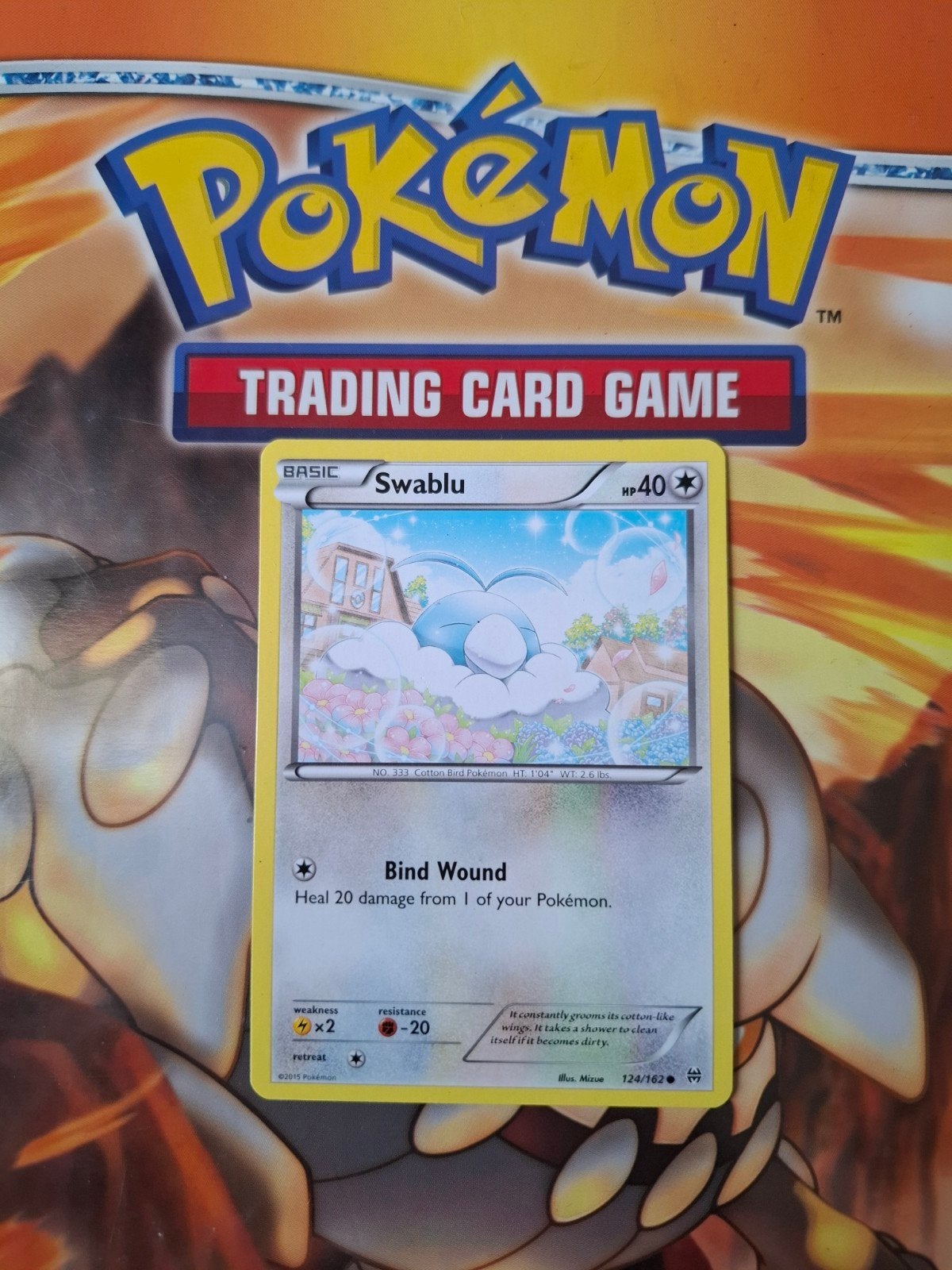 Swablu 124/162 XY Breakthrough pokemon kaart, Ophalen of Verzenden, Gebruikt, Losse kaart