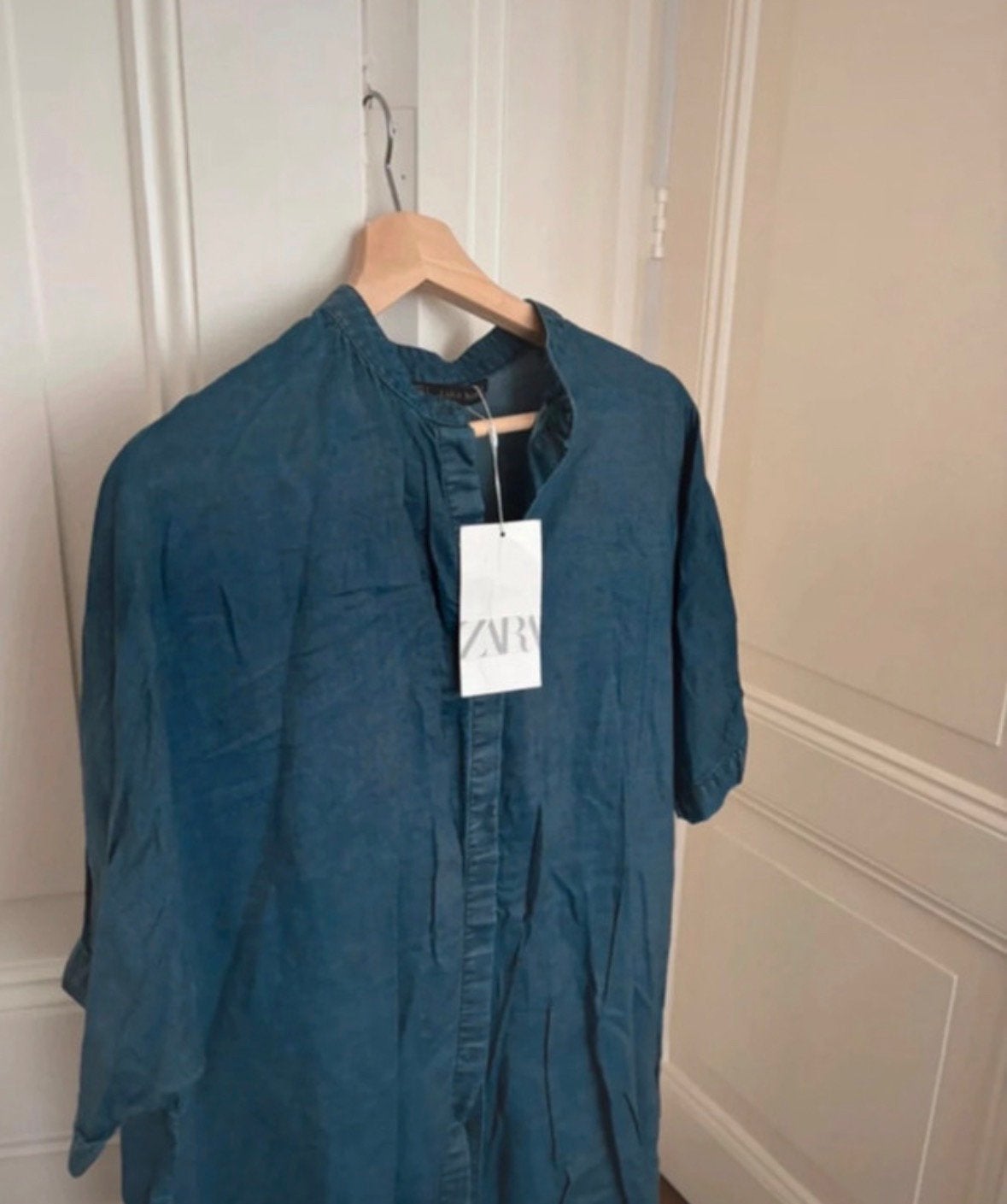Zara donker blauwe navy blouse,middellange jurk,overhemd,S/M, Maat 38/40 (M), Blauw, Nieuw, Ophalen of Verzenden