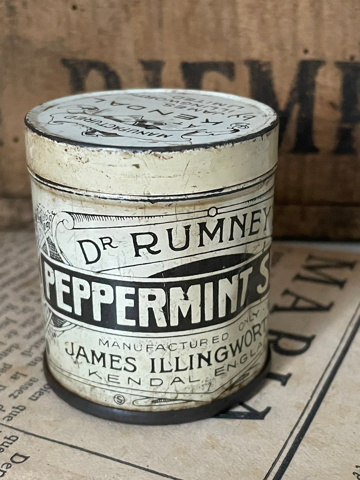 Brocante oud blikje SNUFF peppermint, Ophalen of Verzenden
