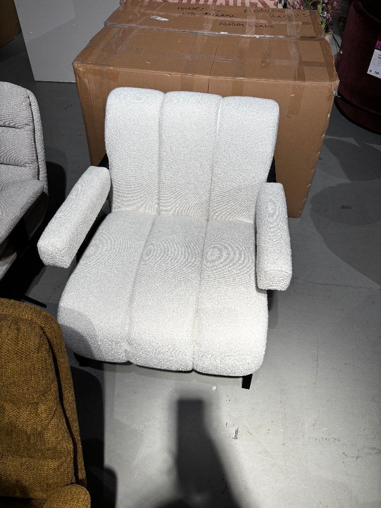 Ivoor witte fauteuil, Ophalen, Nieuw, 75 tot 100 cm, Stof