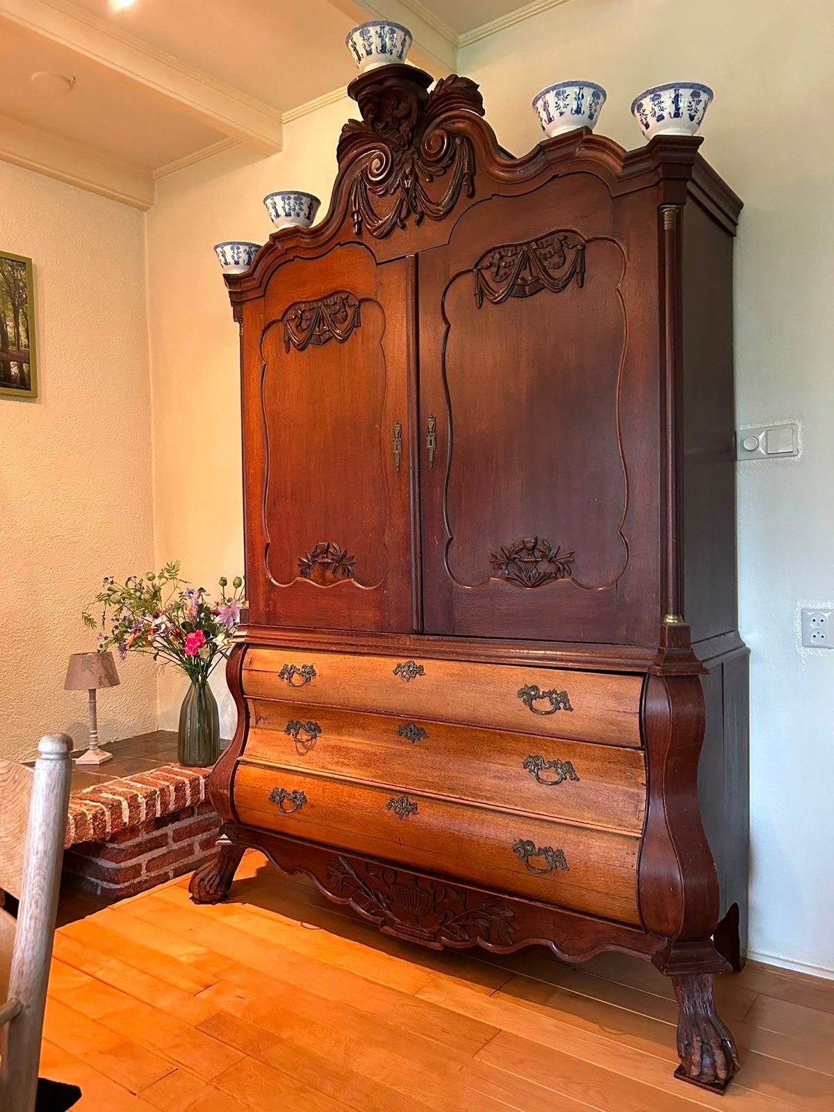 Antieke Barok Kast met Ladekast - Uniek Stuk, Antiek en Kunst, Ophalen