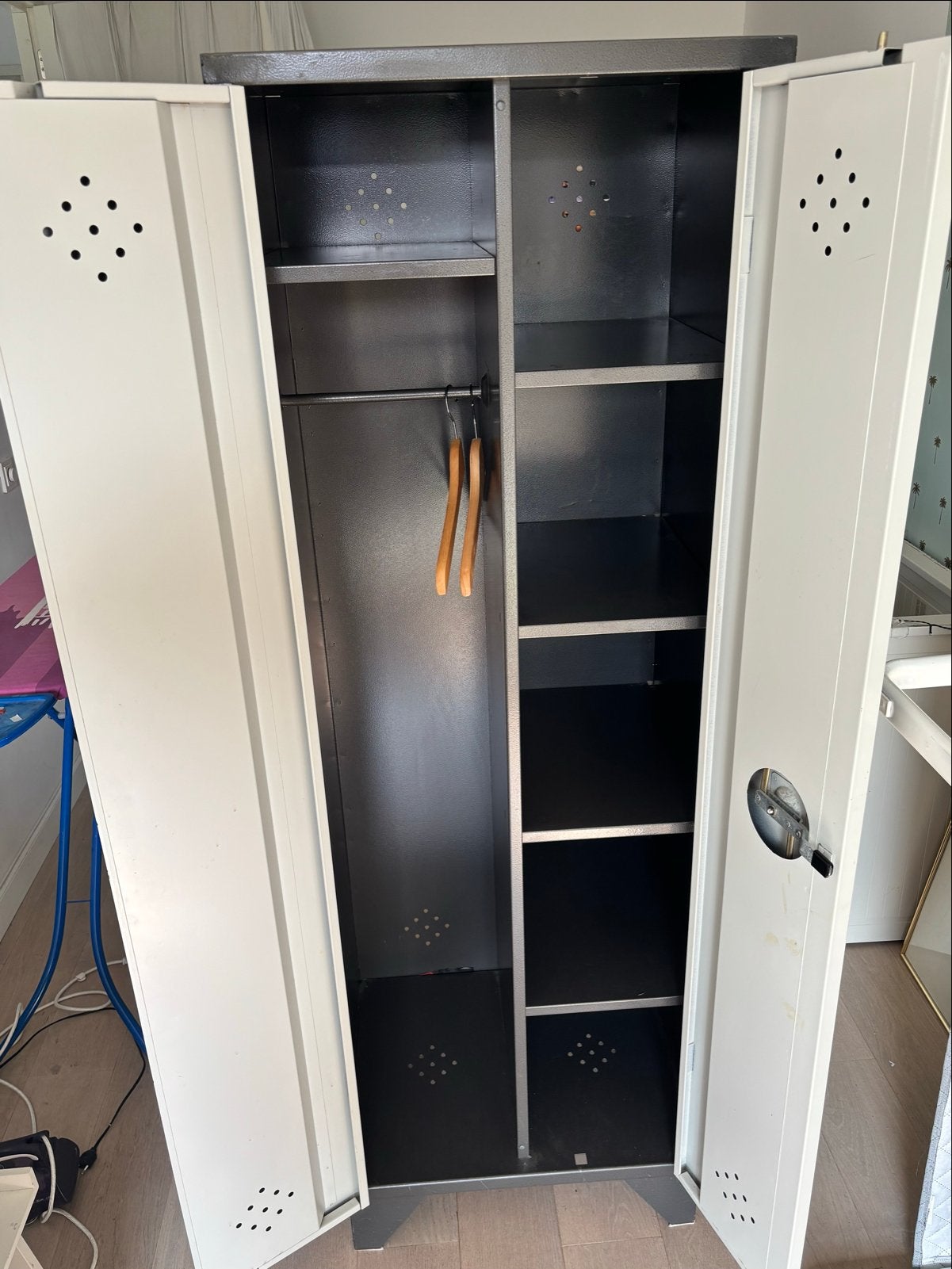 Vintage metalen kledingkast / locker d50xb62xh185, Ophalen, Gebruikt, 50 tot 100 cm, Metaal