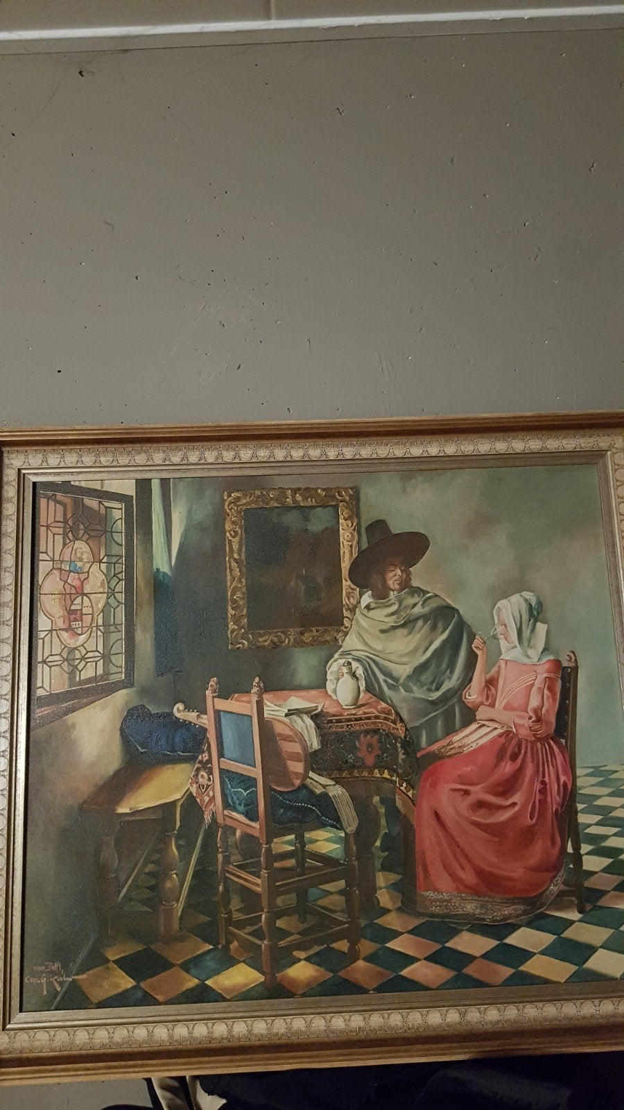 leuk schilderij breed 96  hoog 87, Antiek en Kunst, Ophalen of Verzenden