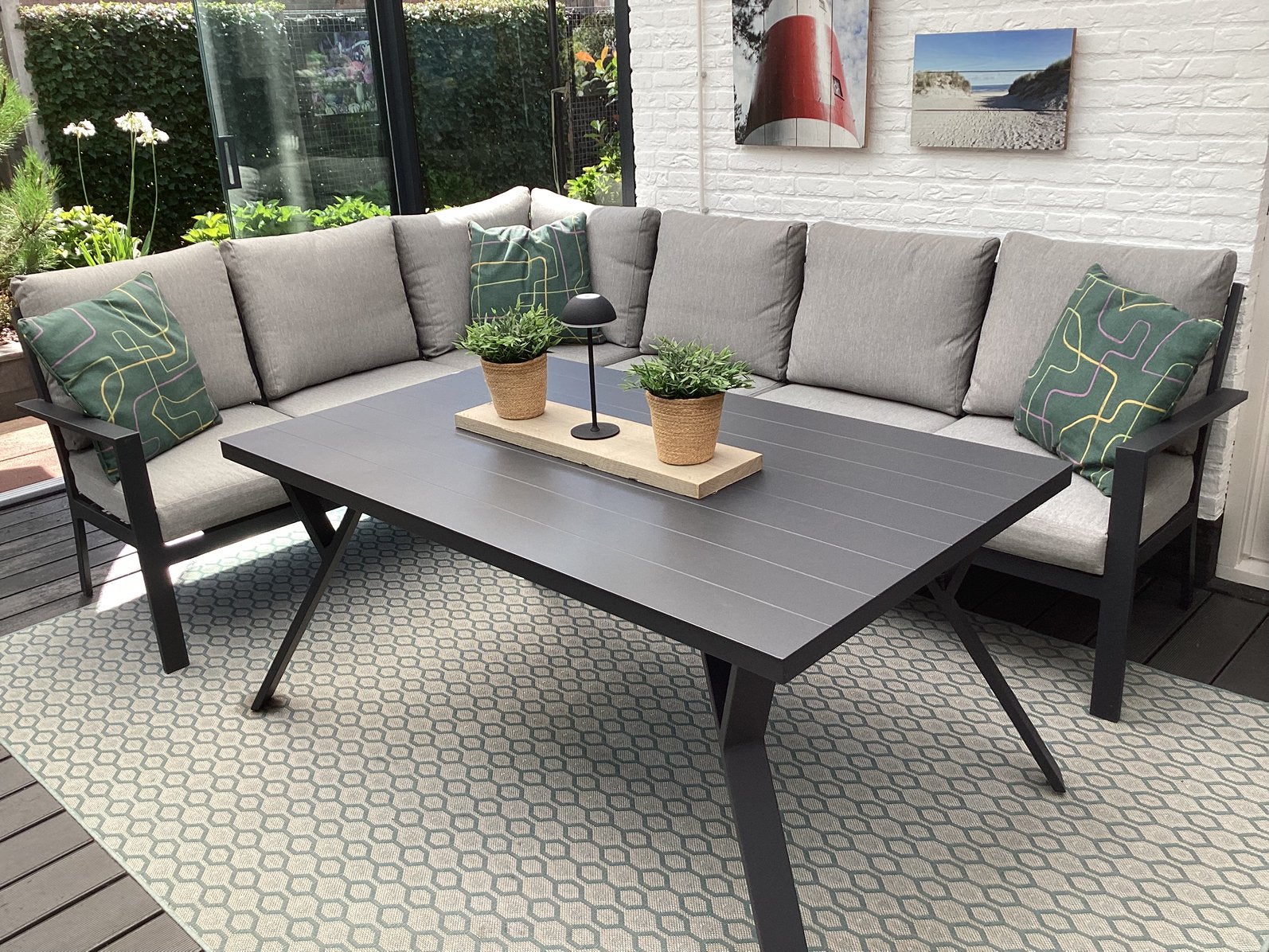 Alumiunium Tuinset, Tuin en Terras, Tuinsets en Loungesets, Ophalen, Aluminium, Zo goed als nieuw, Loungeset