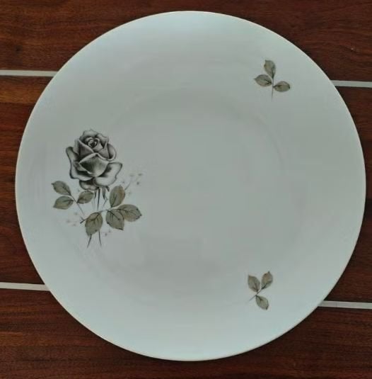 Eschenbach mat wit bord met roos, 27,5 cm, Ophalen of Verzenden, Zo goed als nieuw