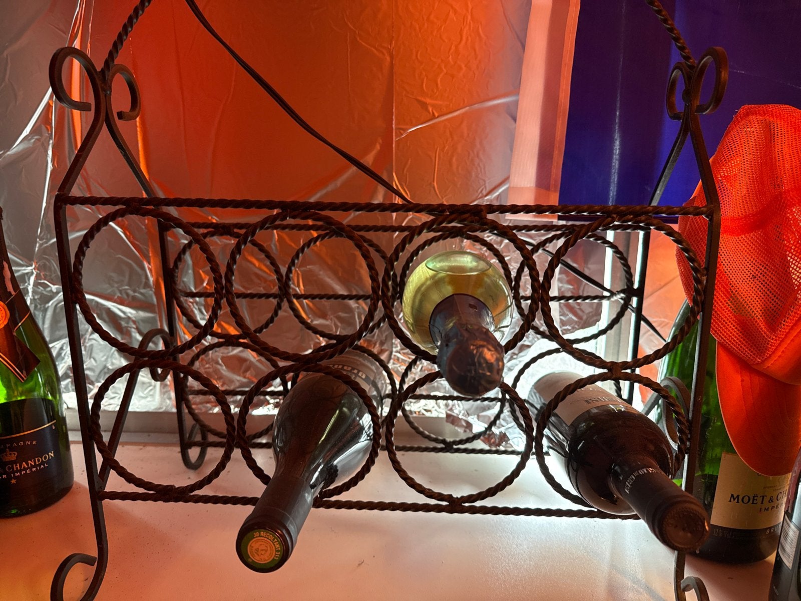 Stalen Wijnrek voor Mancave - Robuust en Stijlvol, Ophalen, Gebruikt, 5 tot 15 flessen, Metaal