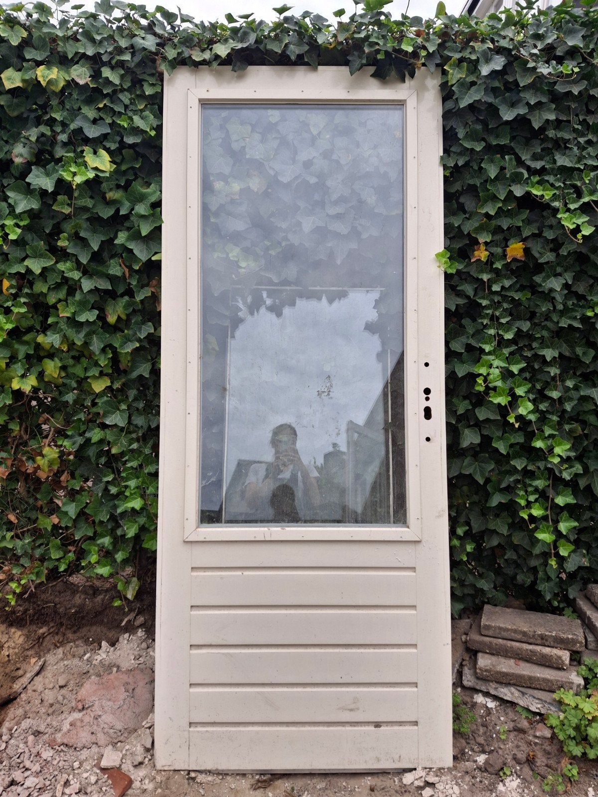 Gebruikte buitendeur 201.5 x 82.5 cm met glas, Gebruikt, 80 tot 100 cm, Ophalen of Verzenden, Buitendeur
