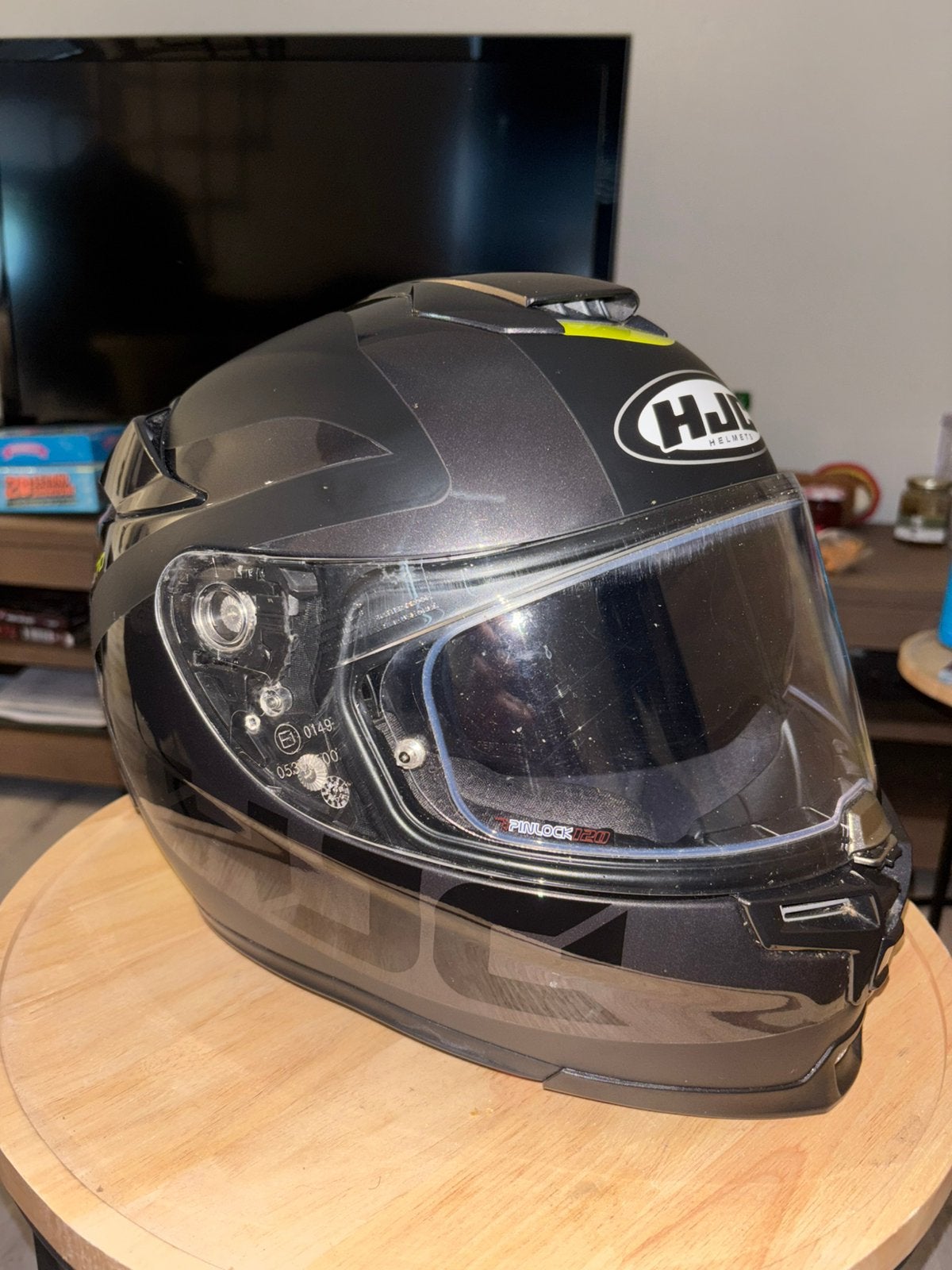 HJC RPHA 70 maat M met pinlock, Motoren, Ophalen, M, HJC, Integraalhelm