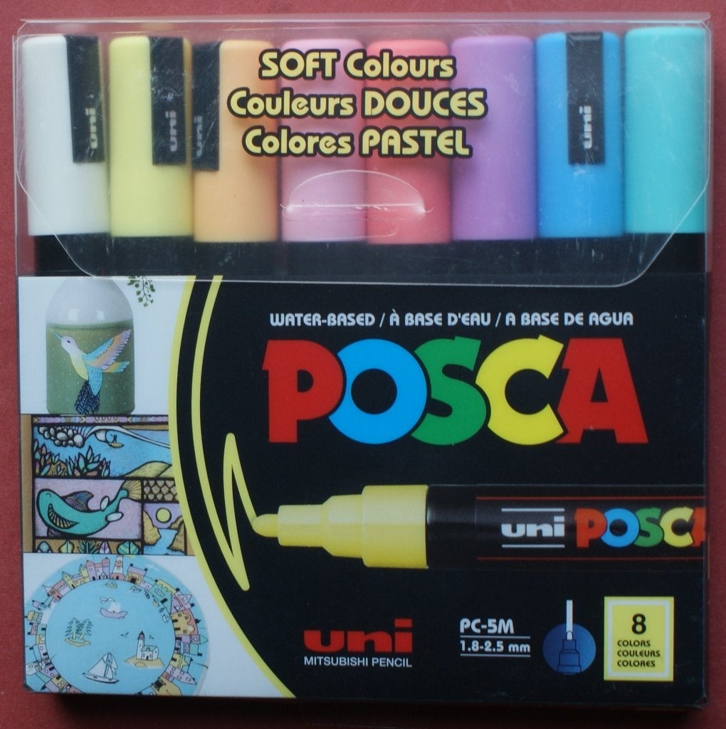 KOOPJE: UNI POSCA SoftColours Markerset MediumPC5M set van 8, Verzenden, Nieuw, Potlood of Stift