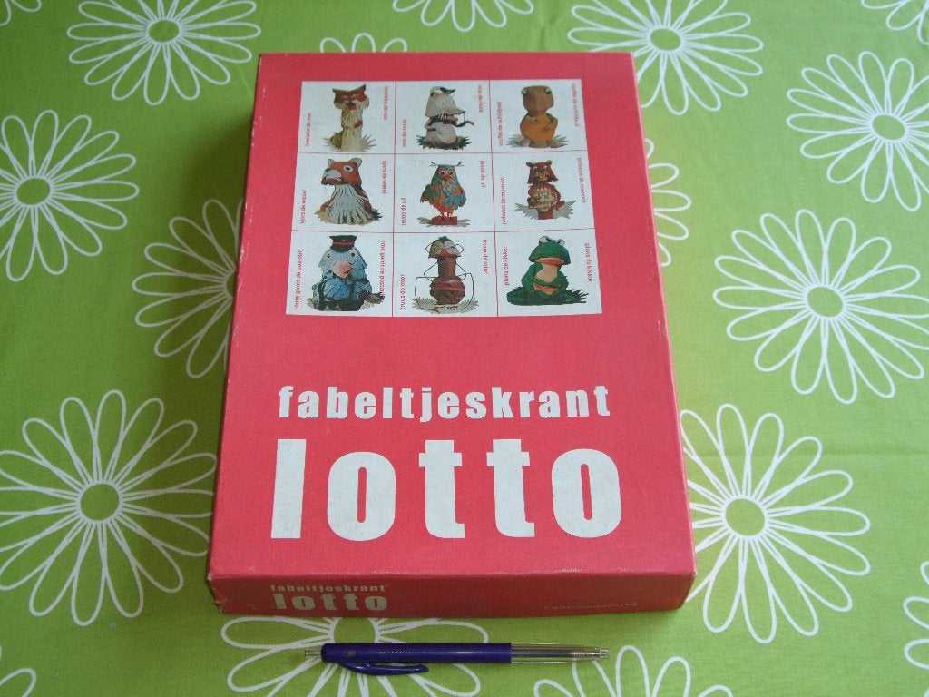 Vintage Fabeltjeskrant Lotto spel uit 1968, Een of twee spelers, Ophalen of Verzenden, Gebruikt
