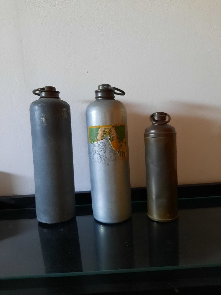 3 oude kruiken ter decoratie, Vintage, Gebruikt, Ophalen of Verzenden, Metaal