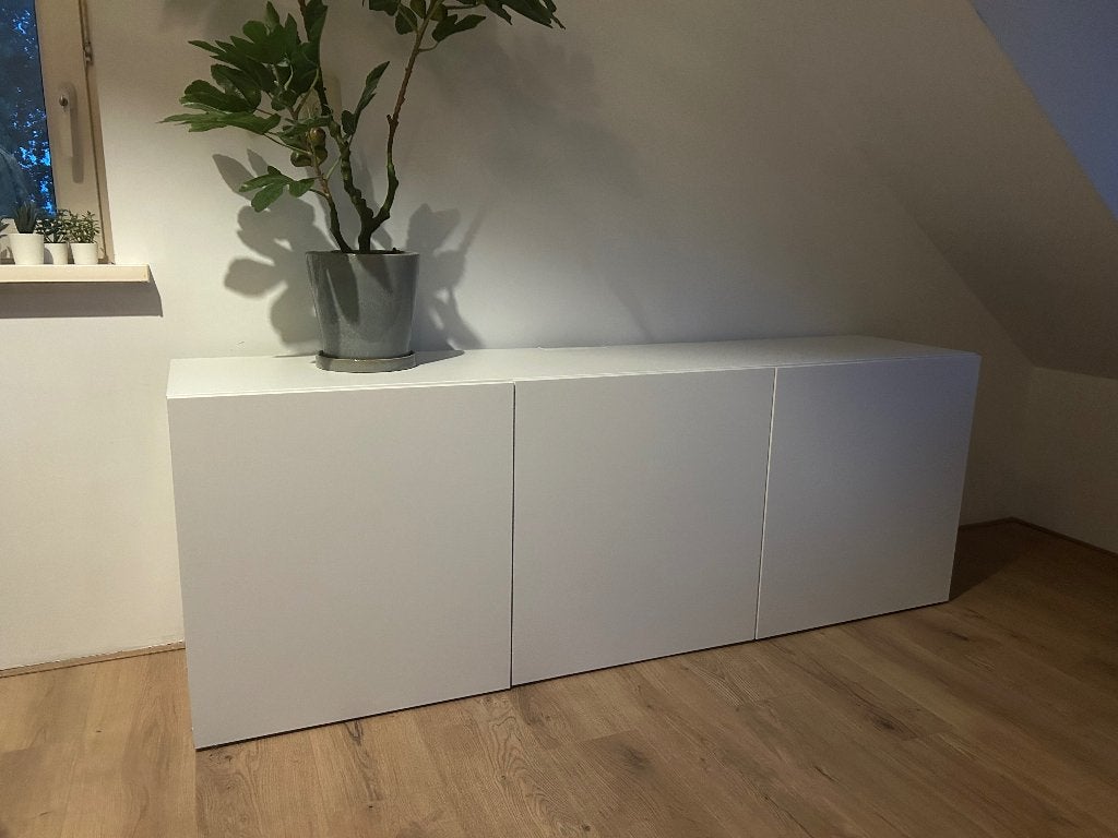 IKEA Besta tv meubel wit met lappvinken deuren, Ophalen, 150 tot 200 cm, Zo goed als nieuw, Minder dan 100 cm