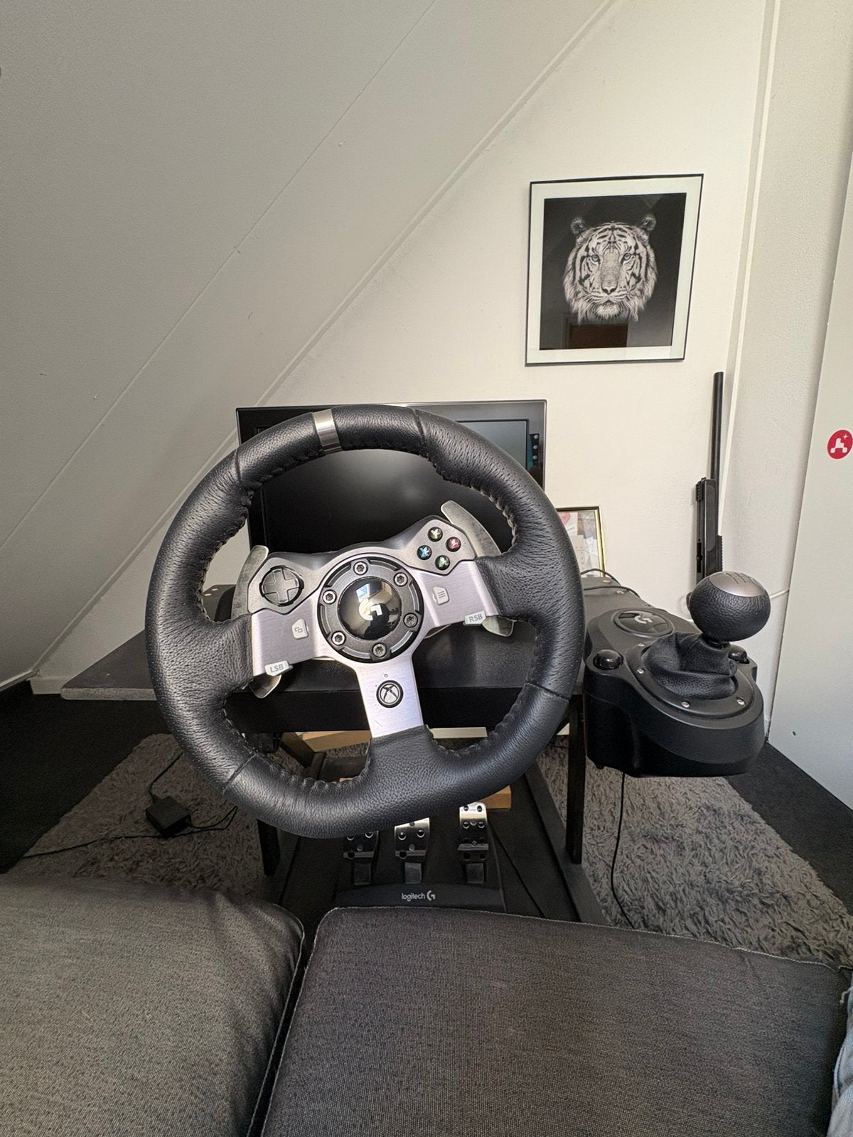 Logitech G920 Racing Set + Shifter + Houten Frame, Ophalen of Verzenden, Zo goed als nieuw