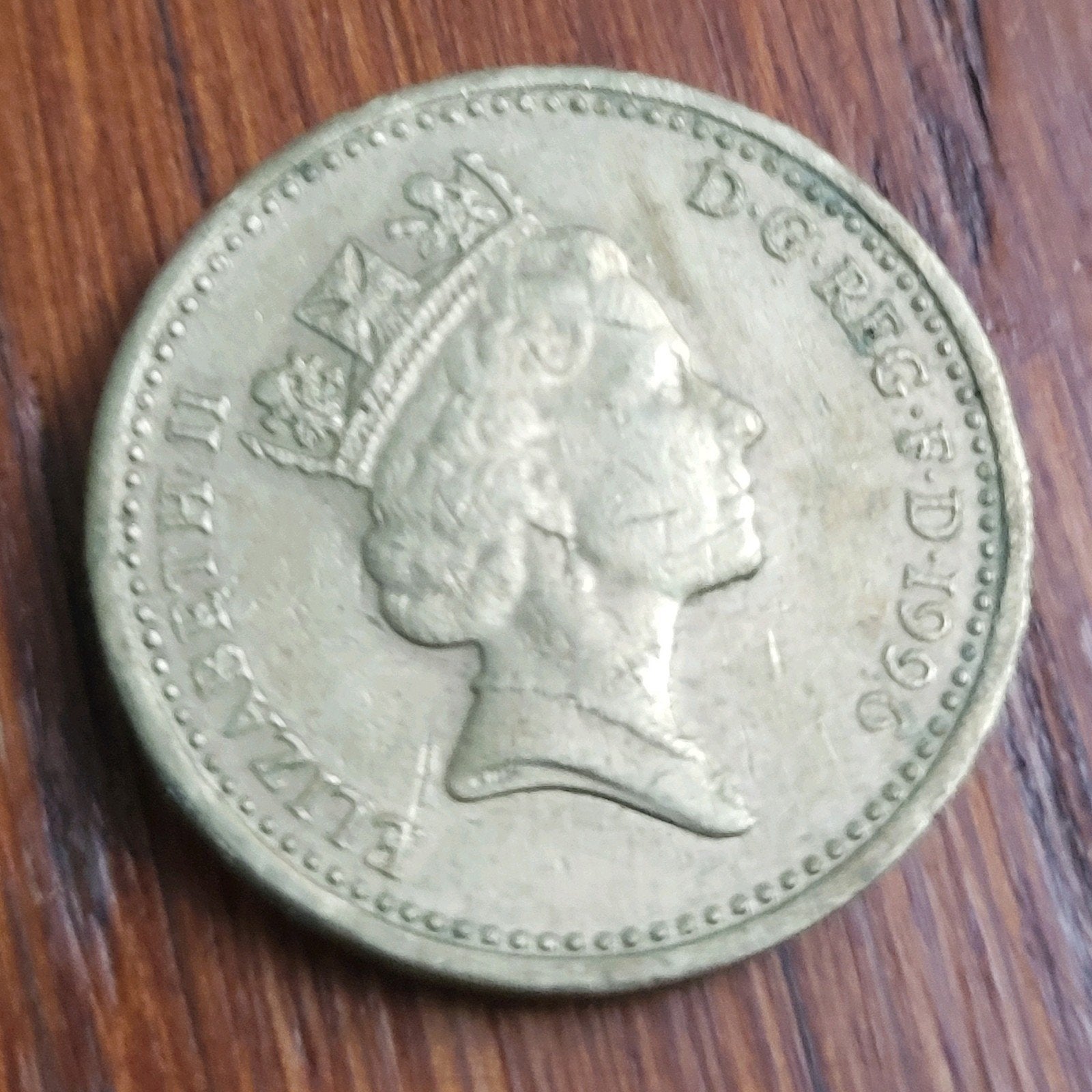 Britse 1 Pond munt 1996 - Elizabeth II, Ophalen of Verzenden, Overige landen, Losse munt