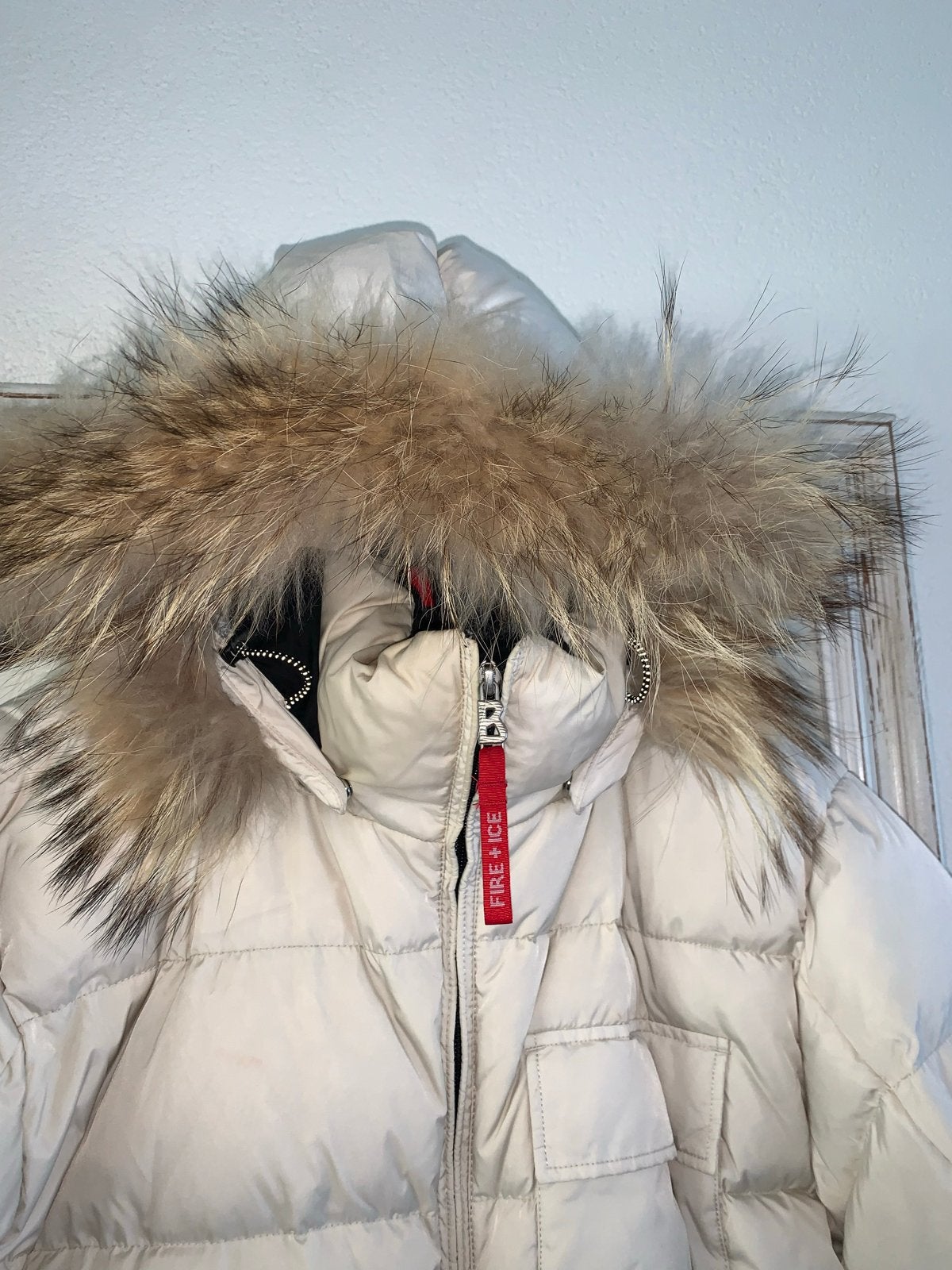 Bogner Fire + Ice donsjas met echte bontkraag, Ophalen of Verzenden, Zo goed als nieuw, Maat 52/54 (L), Beige