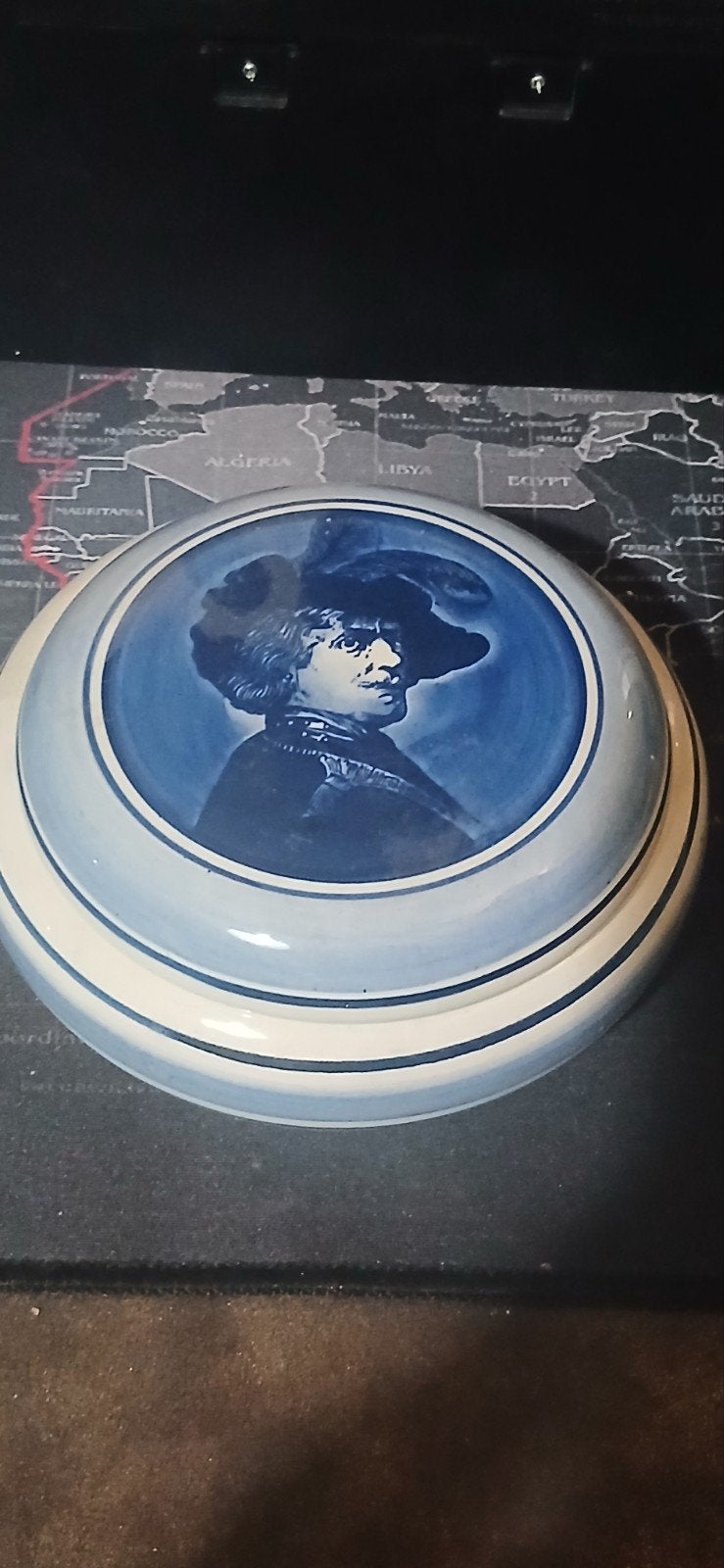 Delfts Blauw Handgeschilderd Potje met Deksel - Rembrandt, Antiek en Kunst, Ophalen
