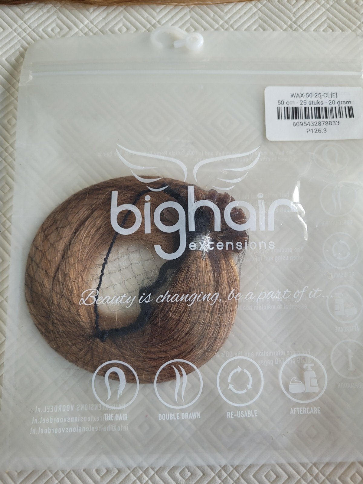 Remy Human Hair Extensions WAX-50-25-CLIE 50 cm 20 gram, Ophalen of Verzenden, Nieuw, Overige typen
