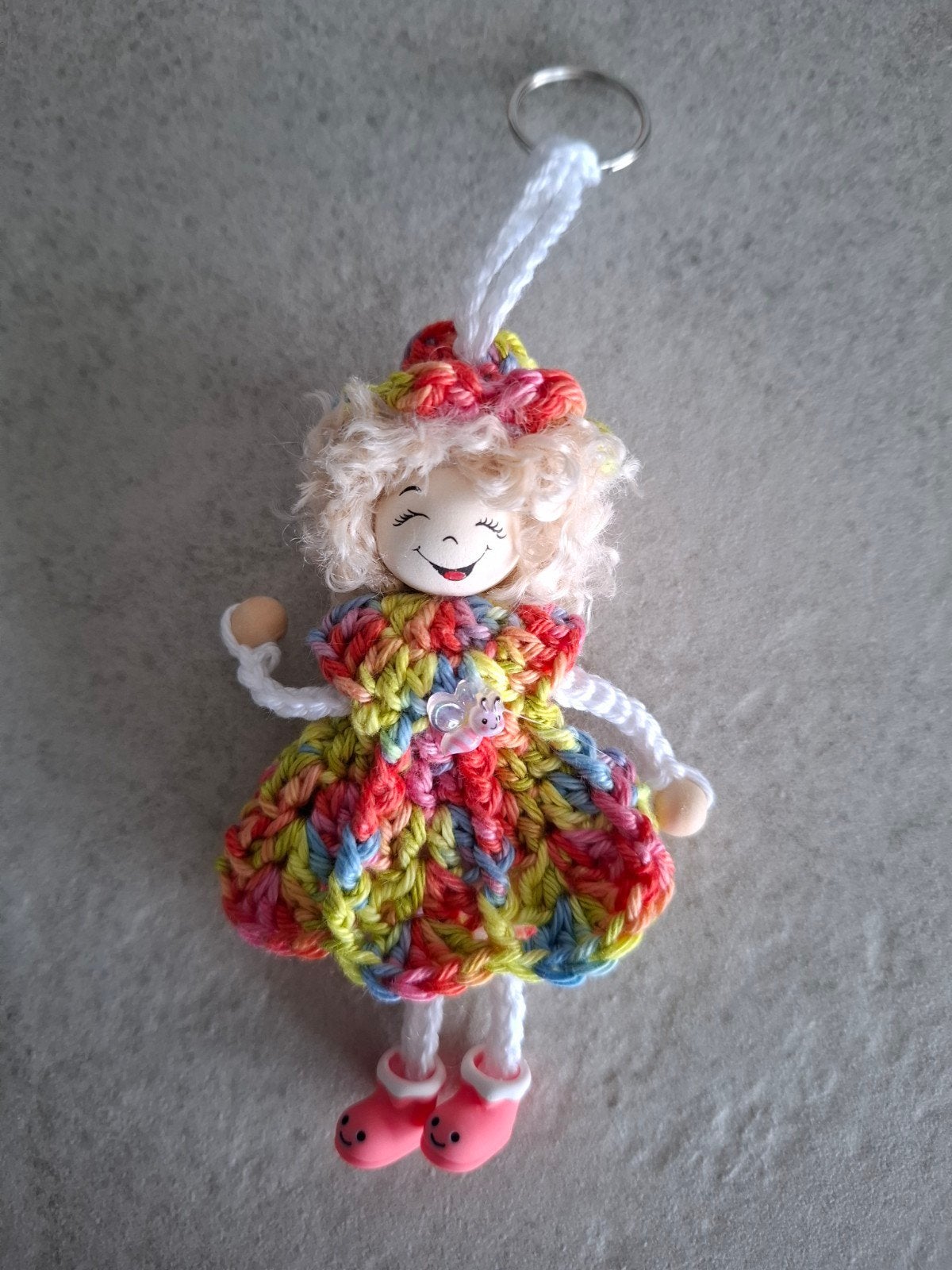 gelukspoppetje sleutelhanger vrolijke kleuren, Ophalen of Verzenden, Nieuw