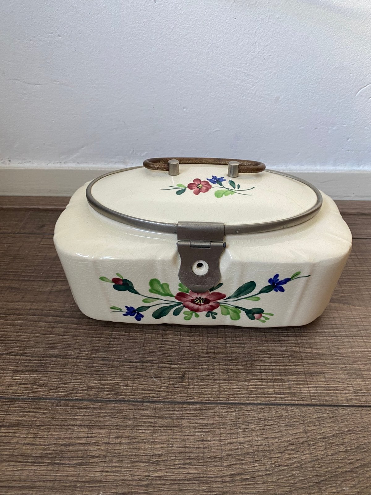 Antiek koektrommel vintage keramiek 1930, Ophalen of Verzenden, Gebruikt, Koek(jes), Overige merken