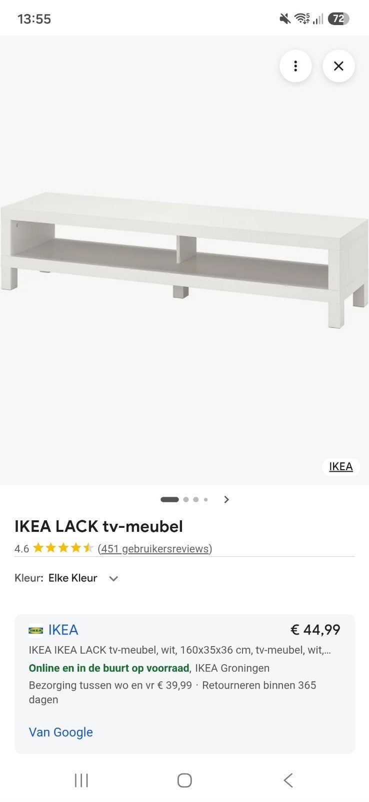 GRATIS AF TE HALEN LACK TV MEUBEL IKEA, Gebruikt, 150 tot 200 cm, Minder dan 100 cm, 25 tot 50 cm