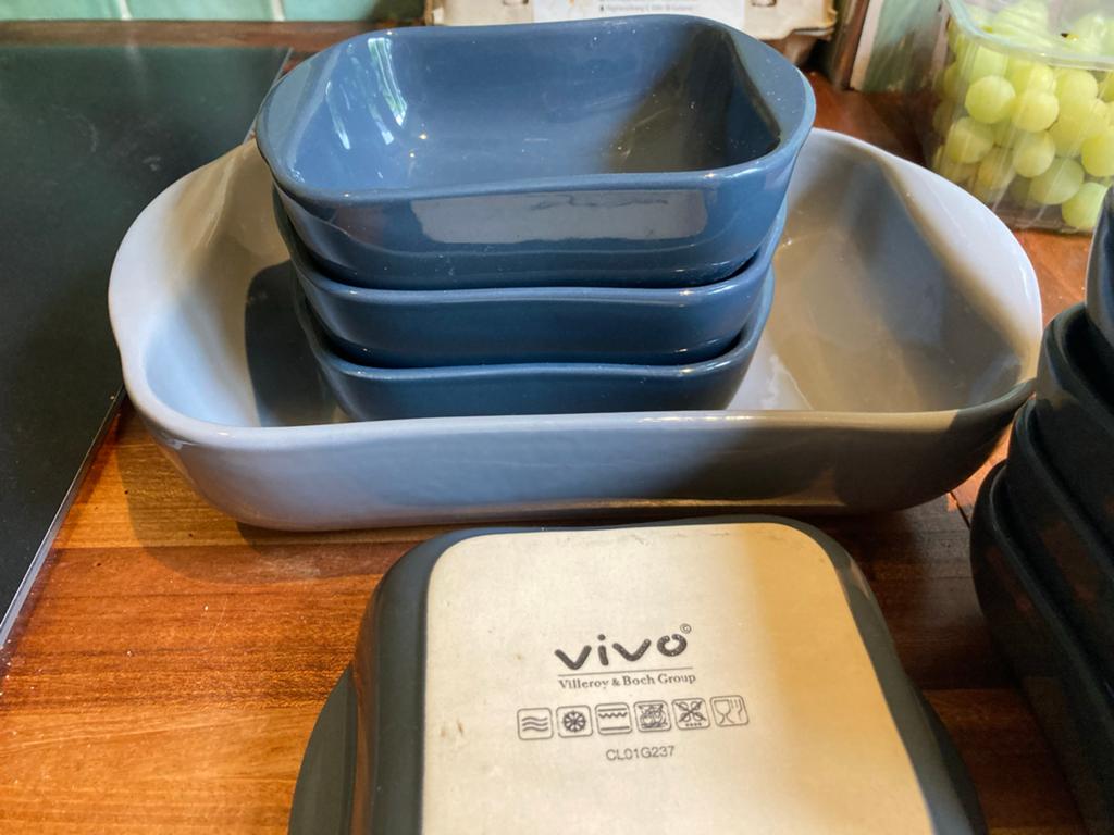 Vivo Villeroy & Boch Ovenschalen Set - Grijs, Ophalen, Keramiek, Effen, Schaal of Schalen