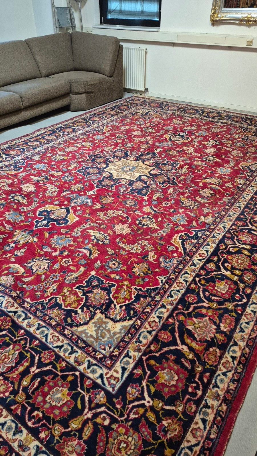 Xxl groot Perzisch tapijt 435x300 wollen vloerkleed, Huis en Inrichting, Crème, Gebruikt, 200 cm of meer, Ophalen of Verzenden