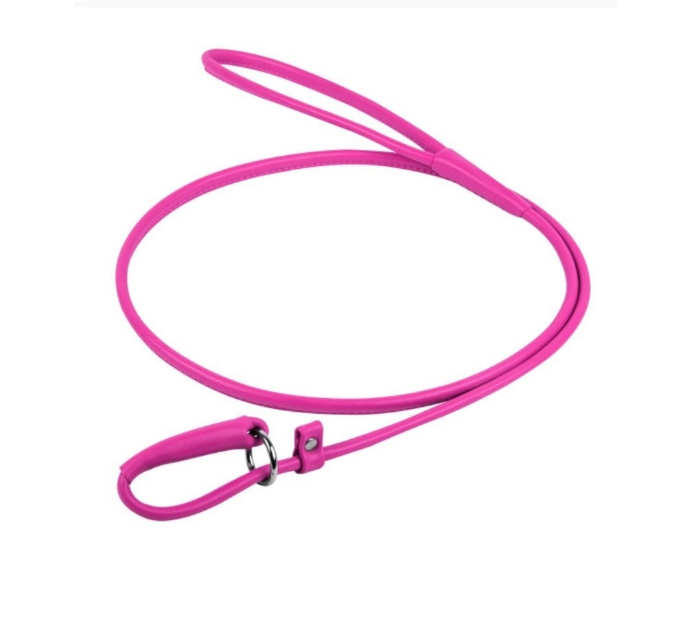 WAUDOG Glamour Sliplijn Rond Leder 8 mm x 183 cm Roze -40%!, Dieren en Toebehoren, Ophalen of Verzenden, Nieuw, Hondenriem