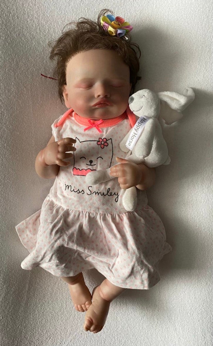 Lief slapend Reborn meisje 🩷levens echt, Verzamelen, Poppen, Verzenden, Zo goed als nieuw, Babypop, Levensecht of Reborn