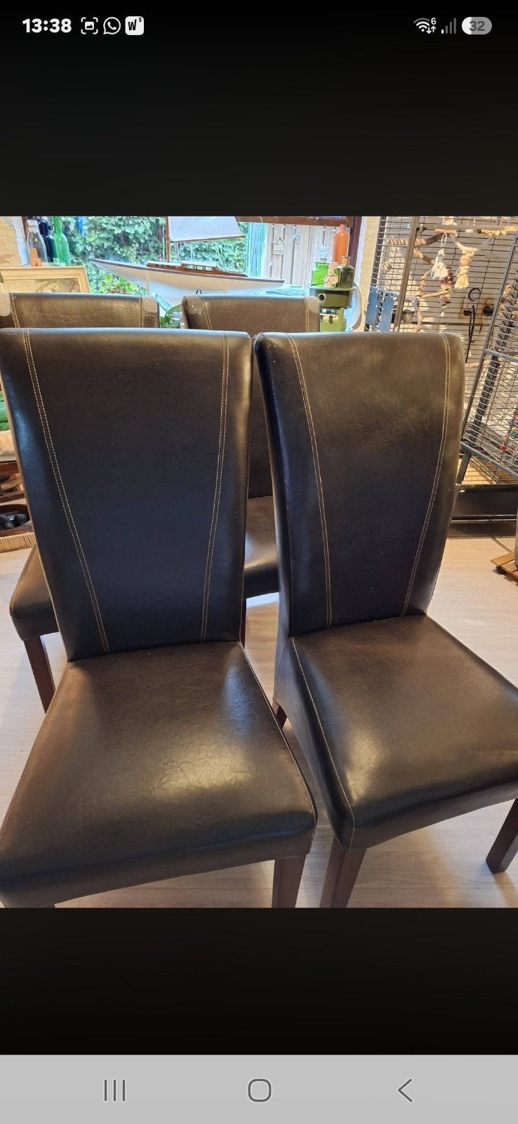 GRATIS 4x Eethoekstoelen, Ophalen, Gebruikt, Bruin, Vier