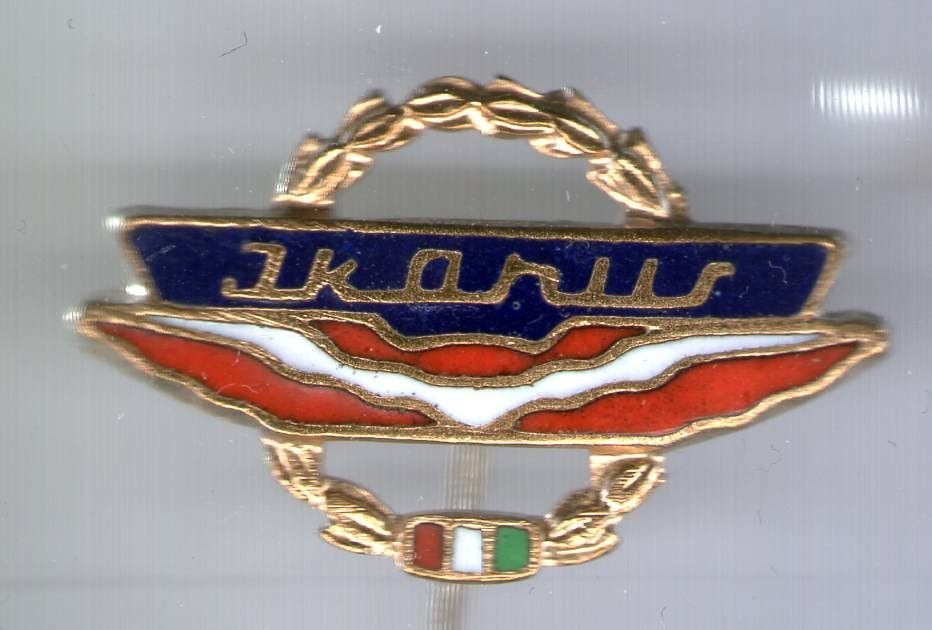 IKARUS email op koper bussen bouwer speldje ( X_145a), Verzamelen, Speldjes, Pins en Buttons, Ophalen of Verzenden, Zo goed als nieuw