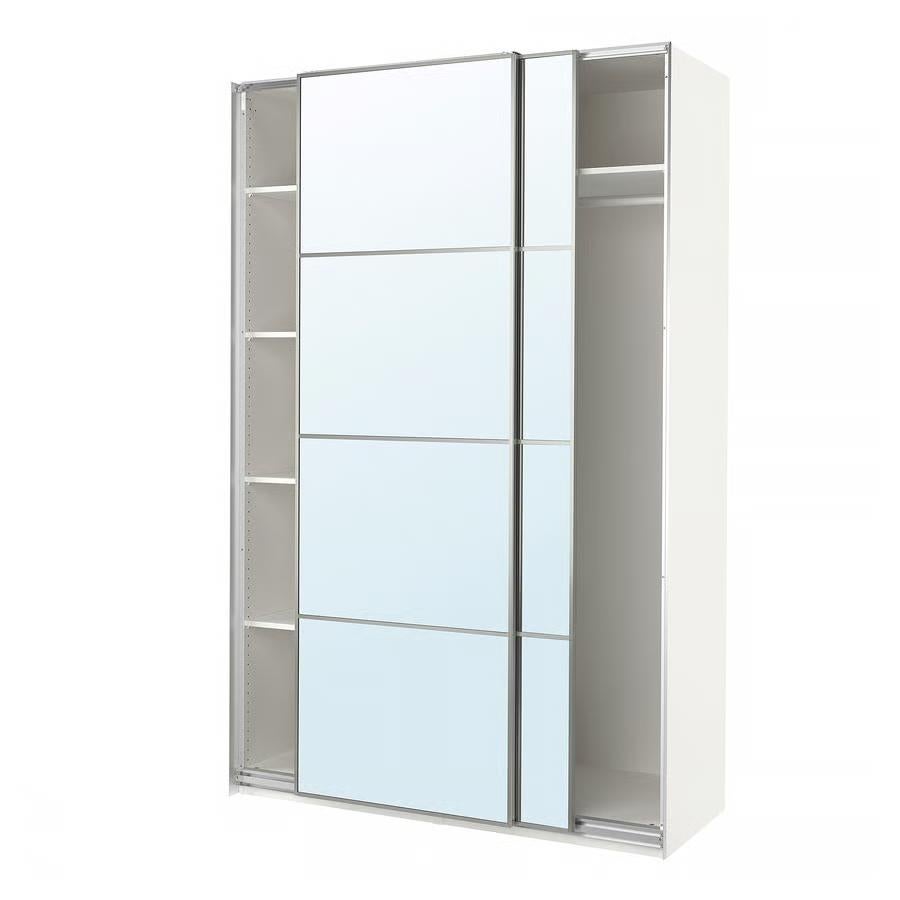 Ikea pax kast en Auli spiegel schuifdeuren 200x200x58cm, Gebruikt, 200 cm of meer, 200 cm of meer, 50 tot 75 cm