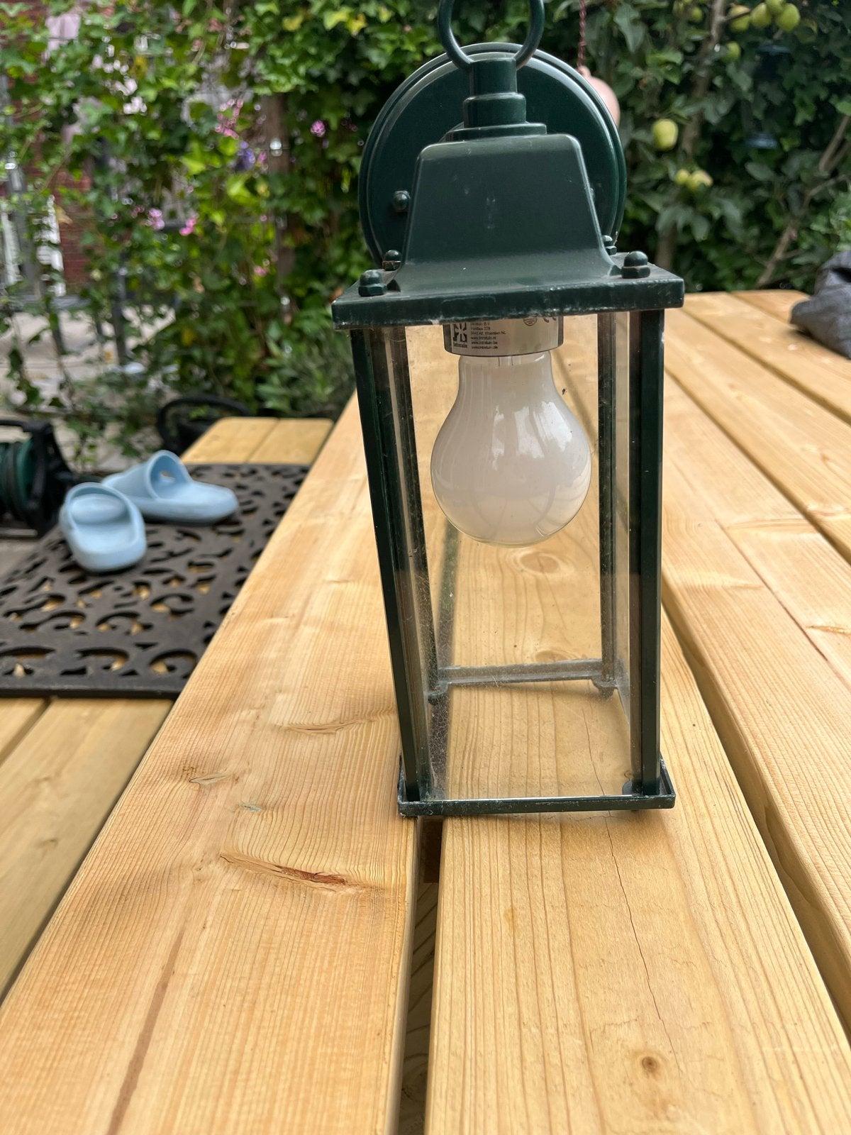 Klassieke buitenlamp - Groen, Tuin en Terras, Buitenverlichting, Gebruikt, Wandlamp, Overige materialen, Minder dan 50 watt, Netvoeding