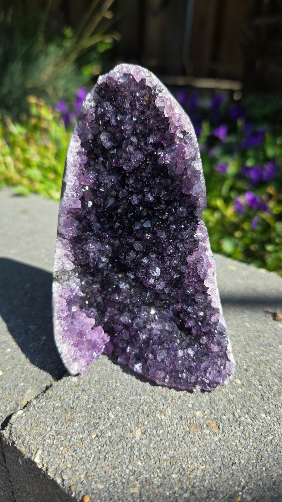 Uruguay Amethist Geode - 260 gram, 10x6 cm, Ophalen of Verzenden