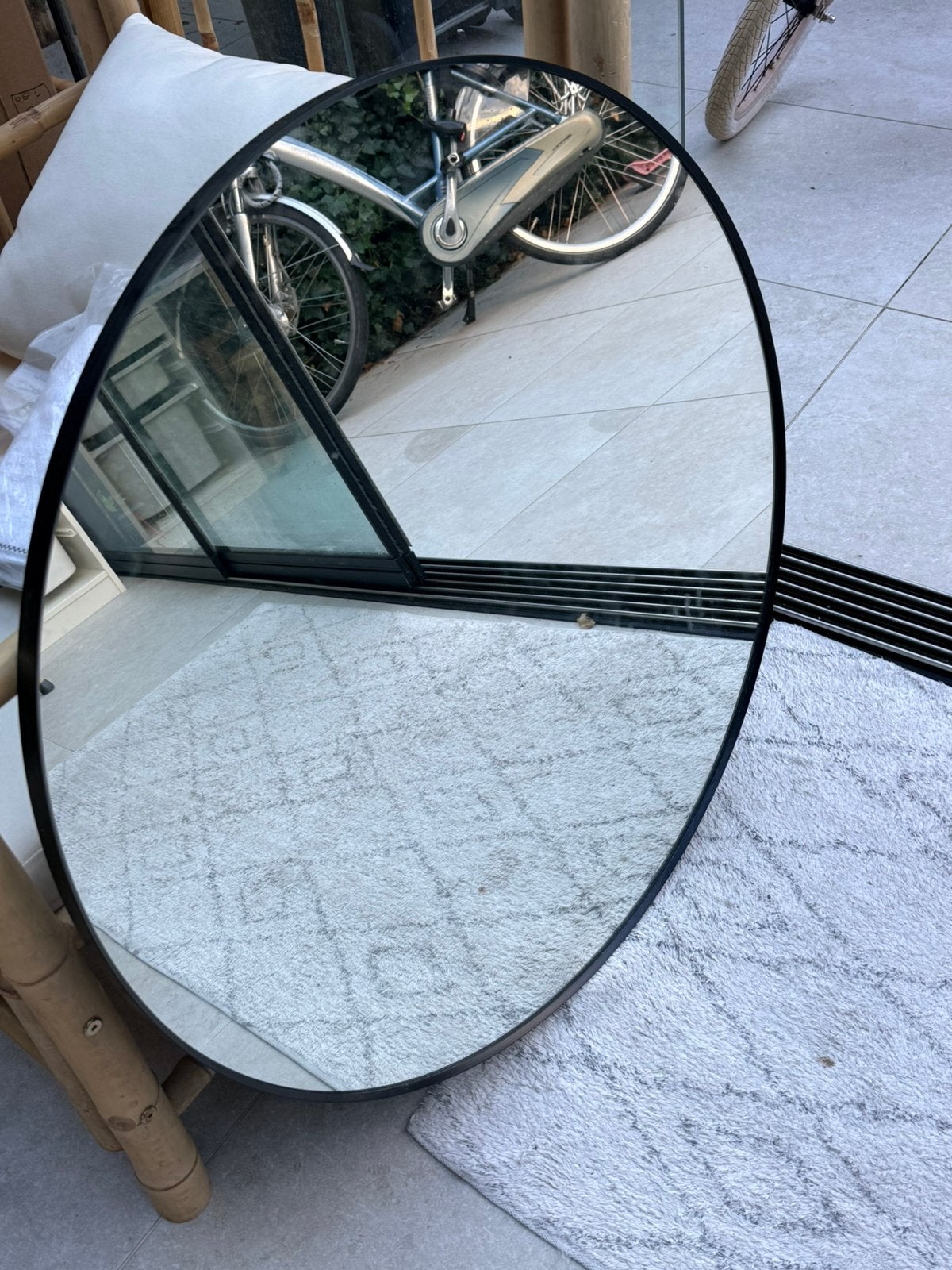 Mooie ronde spiegel, Ophalen, Rond, Zo goed als nieuw, 75 tot 100 cm