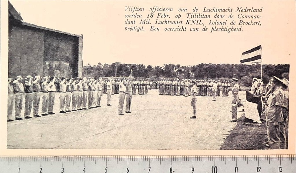 Leger Indië 1948; beëdiging 15 officieren KNIL op Tjililitan, Verzamelen, Verzenden, 1940 tot 1960, Gebruikt, Overige onderwerpen