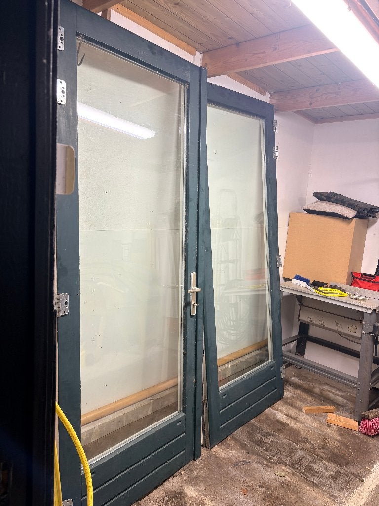 Dubbele Tuindeur, Ophalen, 80 tot 100 cm, 200 tot 215 cm, Glas