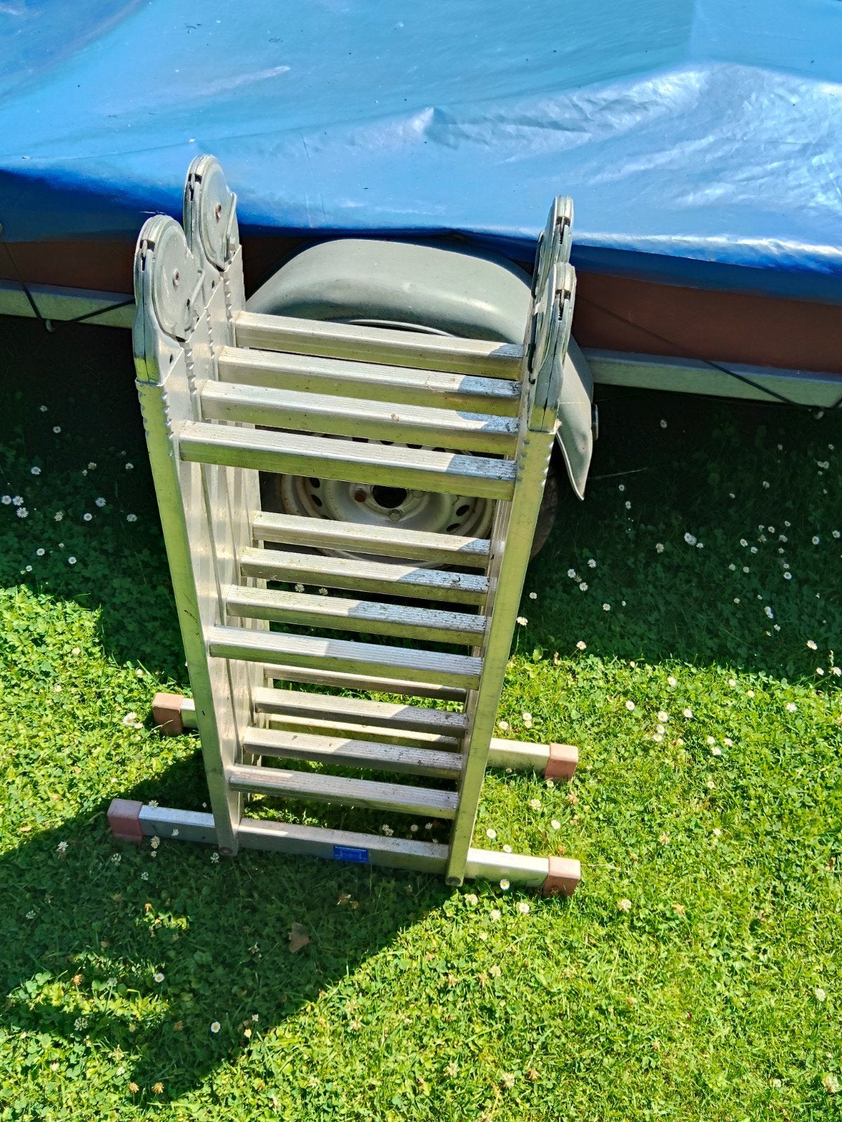 Vouw ladder, 3,50 m, als nieuw, Doe-het-zelf en Verbouw, Ladders en Trappen, Ophalen of Verzenden, Zo goed als nieuw