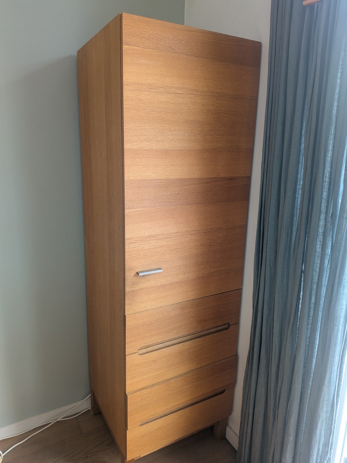 Houten kast met lades en deuren - 198x60x58 cm, Huis en Inrichting, Ophalen, Gebruikt, Met lade(s), 50 tot 100 cm