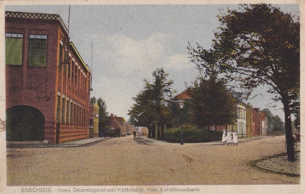 Enschede, Deurningen, Landbouwbank., Verzenden, 1920 tot 1940, Gelopen, Overijssel