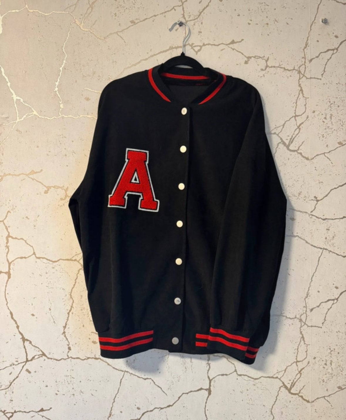 Baseball Jack Zwart met Rode 'A' - Maat XL, Verzenden, Zo goed als nieuw, Maat 46/48 (XL) of groter, Zwart