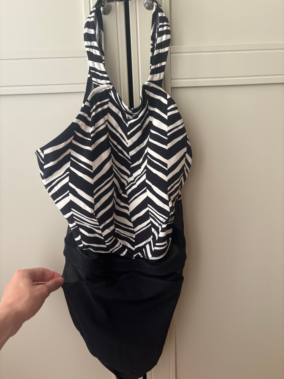 Profile by Gottex Badpak Zwart/Wit met Mesh, Kleding | Dames, Ophalen of Verzenden, Zo goed als nieuw, Zwart, Badpak