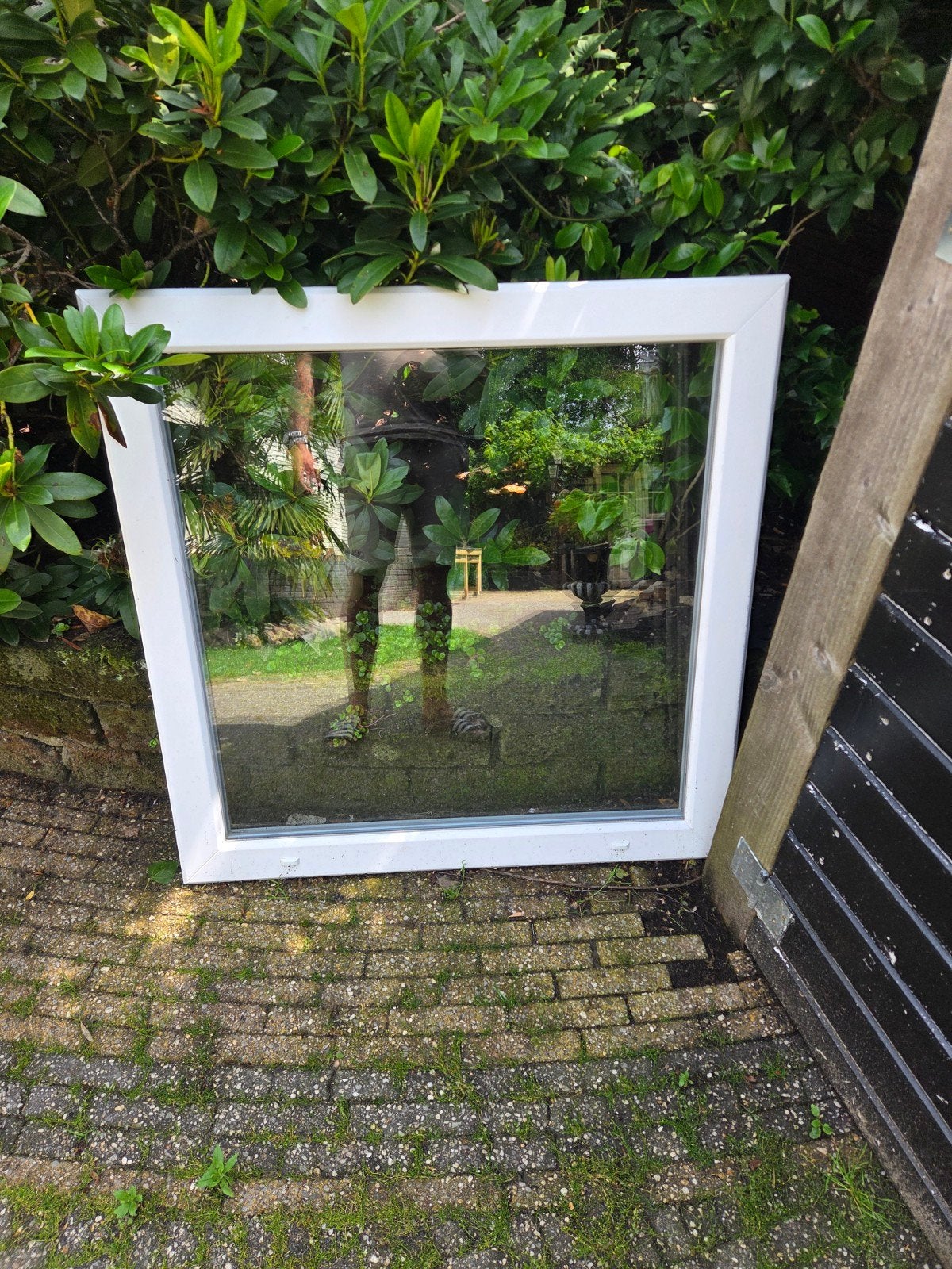 Raam 100x100 cm met dubbelglas, Gevelraam of Ruit, Gebruikt, 80 tot 120 cm, 80 tot 120 cm