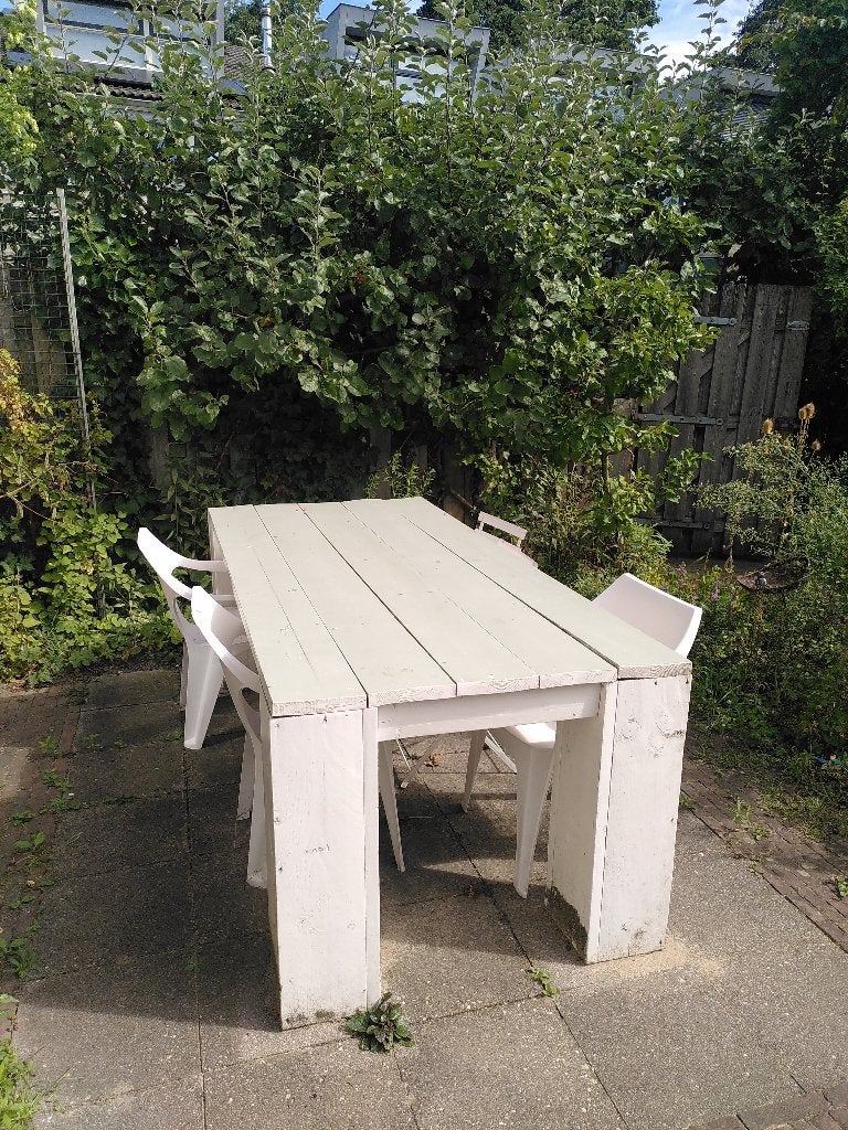 Steigerhouten tuintafel gratis!, Ophalen, Gebruikt, Rechthoekig, Hout