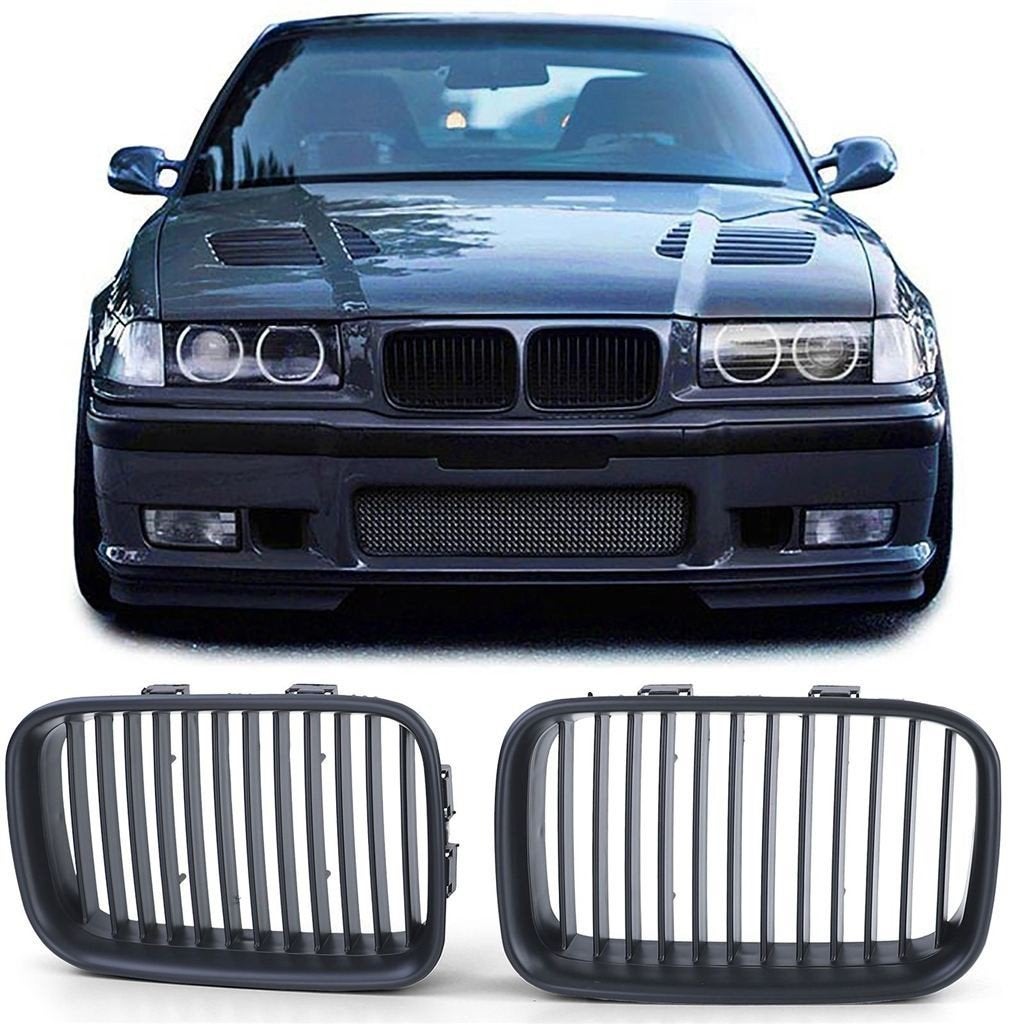 Sport Grill Voor BMW E36 Mat Zwart Enkele Spijl