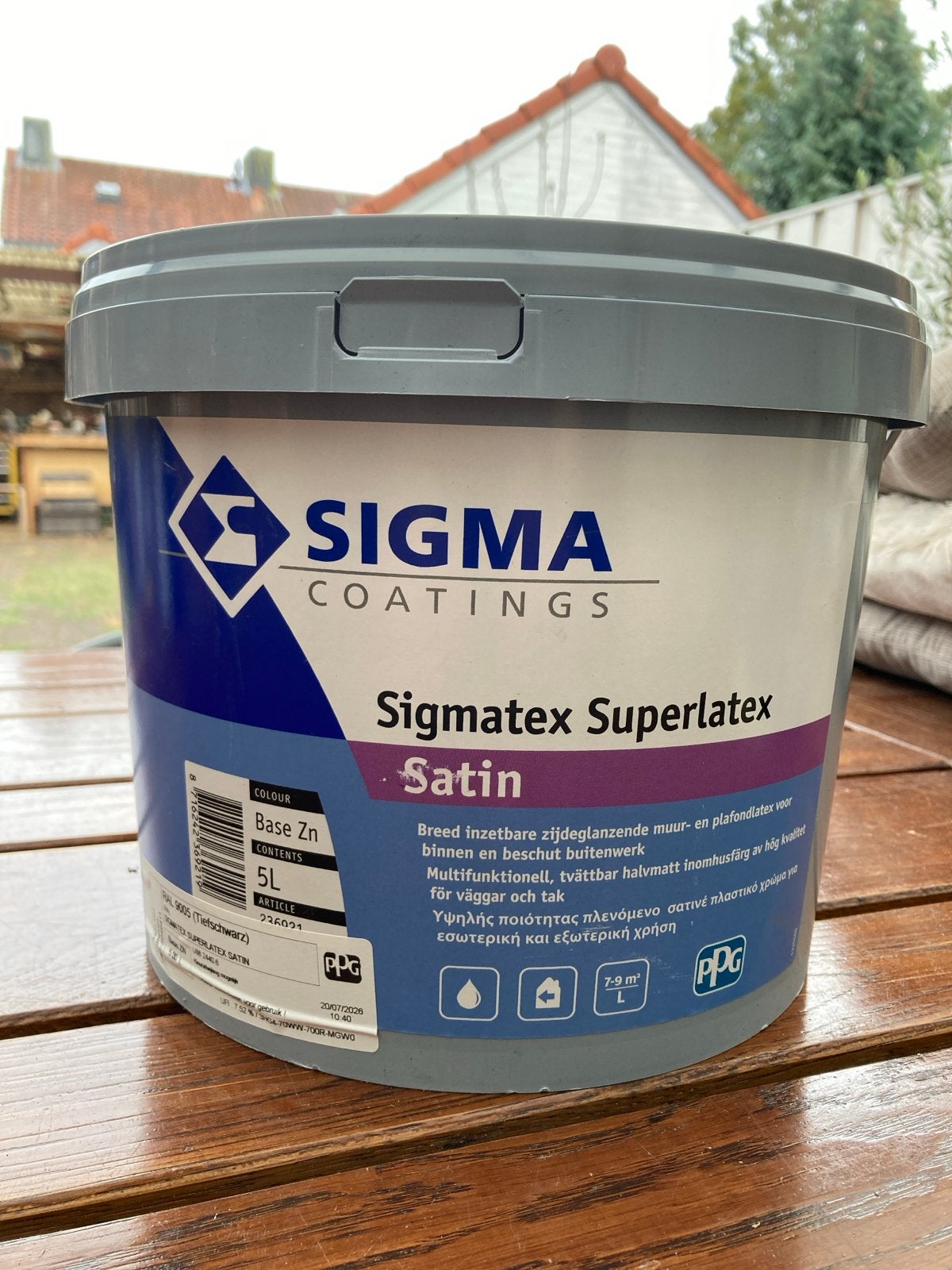 Sigma Sigmatex Superlatex Satin RAL 9005 (5 liter), 5 tot 10 liter, Zwart, Nieuw, Ophalen of Verzenden