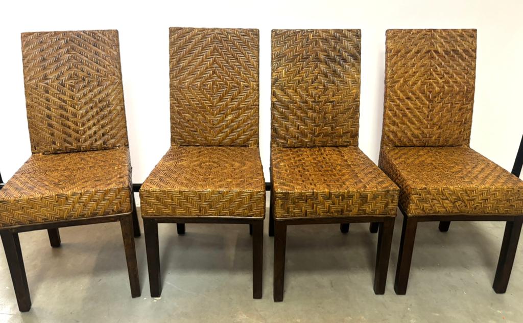 4 mooie eetkamer stoelen boho uitstraling, Huis en Inrichting, Ophalen, Zo goed als nieuw, Bruin, Vier
